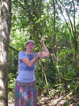 Jane of the jungle grabs a handy vine
