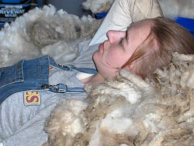 Amy Dake with fleece