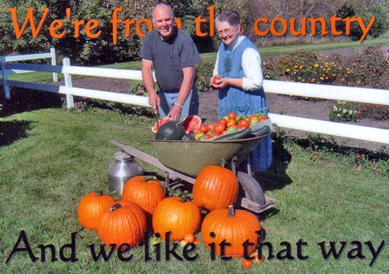 Dwight & Janie harvest pumpkins