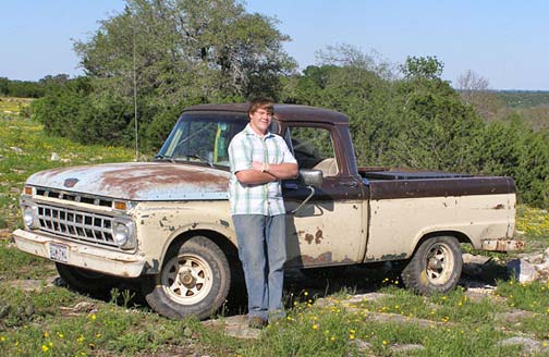 Aaron with his 1966 Ford pickup We are still working on it