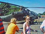 Marloes with an Apache helicopter.